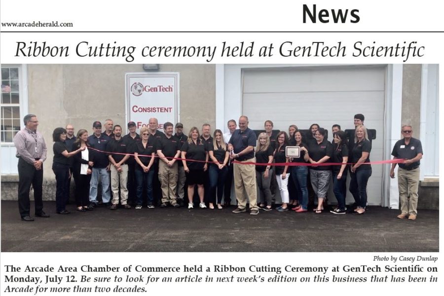 Ribbon Cutting ceremony held at GenTech Scientific