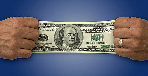 Image depicting a stretched dollar bill