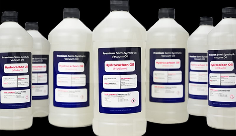 Semi-synthetic hydrocarbon vacuum pump oil